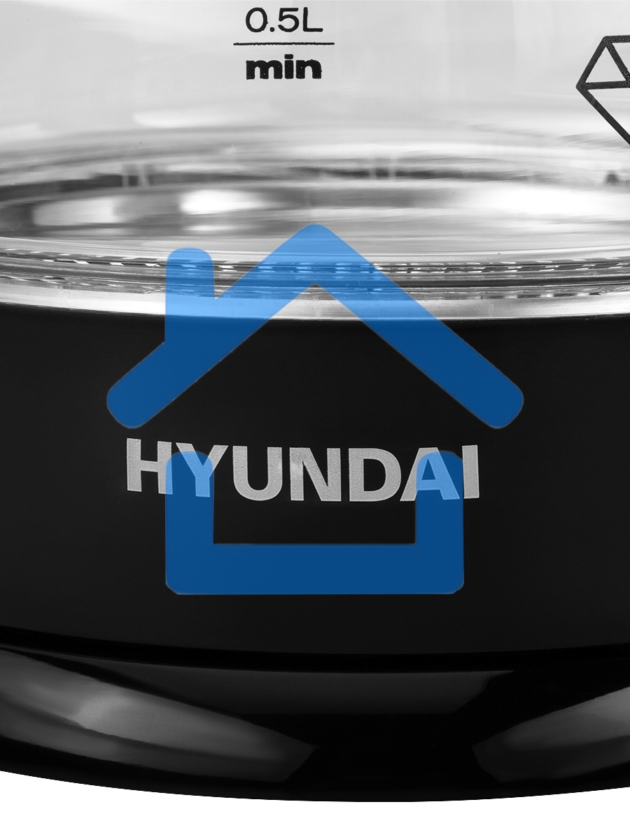 Чайник электрический Hyundai HYK-G2011 1.7л. 2200Вт черный (корпус: стекло)