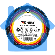 Изолента ПВХ KRANZ 0.13х15 мм, 25 м, синяя (5 шт./уп.)