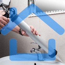 Пистолет для герметика SPARTA 886485 750мл ''закрытый'' алюминиевый корпус круглый шток 8 мм