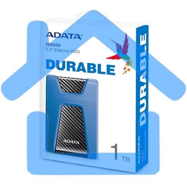 Внешний жесткий диск ADATA 1Tb ADATA HD650 AHD650-1TU31-CBL USB 3.1, синий Retail