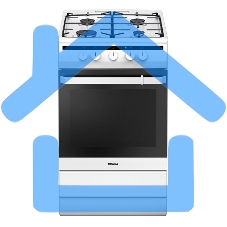 Плита газовая Hansa FCGW51003 белый, конфорок 4 шт, духовка 56 л, 50 см x 85 см x 60 см