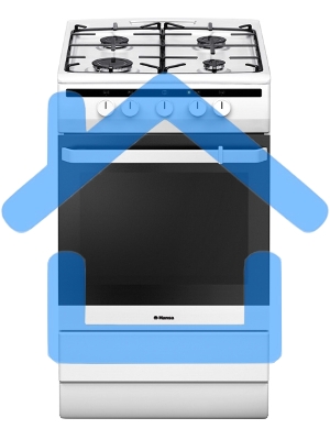 Плита газовая Hansa FCGW51003 белый, конфорок 4 шт, духовка 56 л, 50 см x 85 см x 60 см