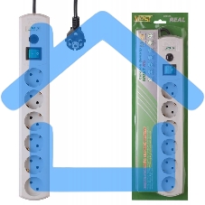 Сетевой фильтр Most RG 10м (6 розеток) белый (коробка)