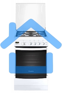 Плита газовая Gefest ПГ 5100-04 белый, конфорок 4 шт, духовка 52 л, 50 см x 85 см x 58.5 см