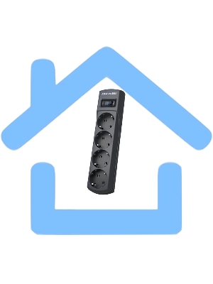 Сетевой фильтр ZIS (Pilot) m Max 4 розетки (евро с заземлением), 15А/3.3кВа, автомат, 1.8 м, серый графит Surge protector Pilot m Max 4 euro outlets, 15А/3.3кВа, 1.8m