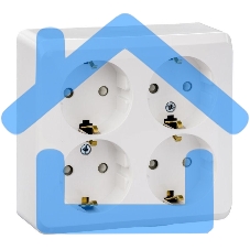 Розетка 4-м ОП Этюд 16А 250В защ. шторки с заземл. белый SchE PA16-208B