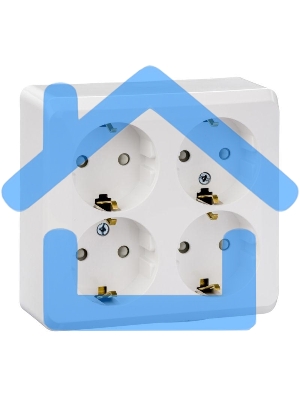 Розетка 4-м ОП Этюд 16А 250В защ. шторки с заземл. белый SchE PA16-208B