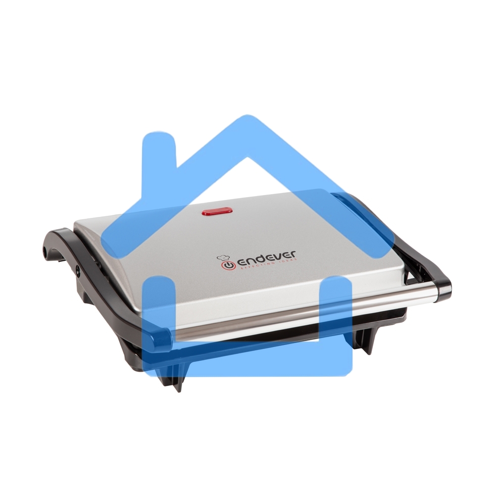 Электрогриль Endever Grillmaster 115, 1500 Вт, авто терморегулятор, антипригарное покрытие, индикатор нагрева, серебристый/черный