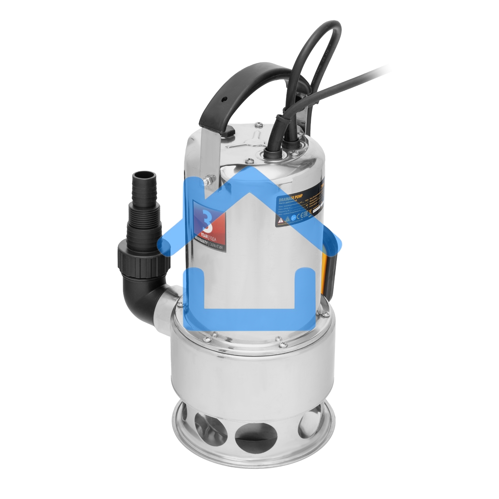 Дренажный насос DPL800X, 800 Вт, подъем 7 м, 16500 л/ч Denzel