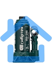 Домкрат гидравлический бутылочный Сибртех 2 т, 150-280 мм, в пласт. кейсе