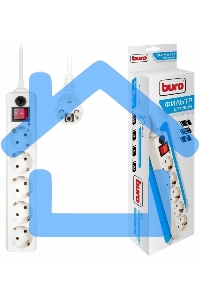 Сетевой фильтр Buro 500SH-1.8-W 1.8м (5 розеток) белый (коробка)