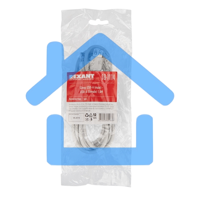 Кабель Rexant (18-1114) Шнур USB-А (male) - USB-A (female) 1.8M