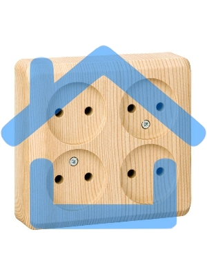 Розетка 4-м ОП Этюд 16А IP20 без заземл. сосна SchE PA16-205D