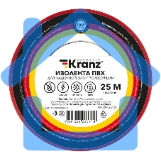 Изолента ПВХ KRANZ 0.13х15 мм, 25 м, красная (5 шт./уп.)