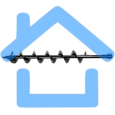 Шнек для грунта Denzel ER-100, диаметр 100 мм, длина 800 мм, соединение 20 мм, съемный нож