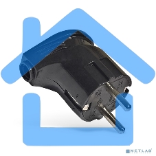 Вилка электрич. с заземл. угл. черный 16А 250В (еврослот) UNIVersal А0105