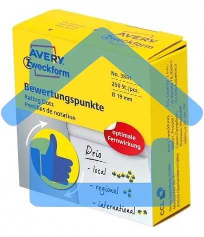 Этикетки Avery Zweckform 3861 250шт на листе диаметр 19мм/70г/м2/желтый самоклей. универсальная (упак.:1рул)