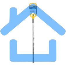 Бур по бетону Denzel цельная крестовая пластина, 8x315 мм, SDS PLUS