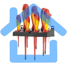 Набор отверток GROSS 12950 диэлектрических до 1000в тестер crmo двухкомпонентные рукоятки (8шт.)