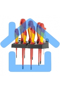 Набор отверток GROSS 12950 диэлектрических до 1000в тестер crmo двухкомпонентные рукоятки (8шт.)