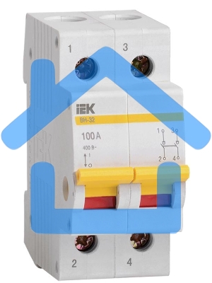 Выключатель нагрузки Iek MNV10-2-100 (мини-рубильник) ВН-32 2Р 100А ИЭК