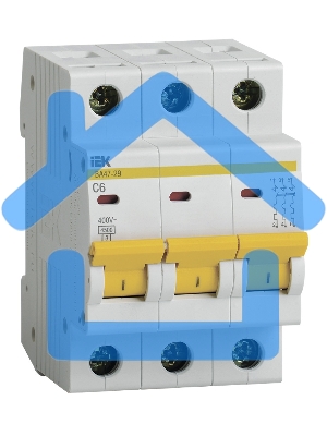 Выключатель автоматический модульный 3п C 6А 4.5кА ВА47-29 ИЭК MVA20-3-006-C