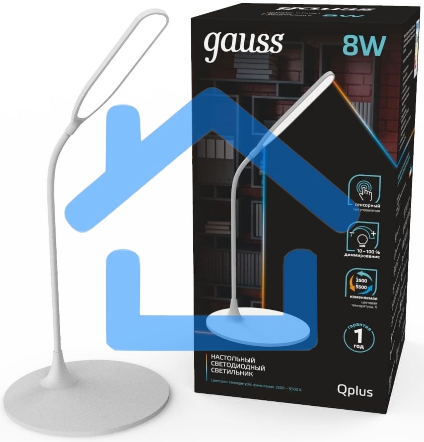 Светильник Gauss GT5021 настольный на подставке белый 8Вт