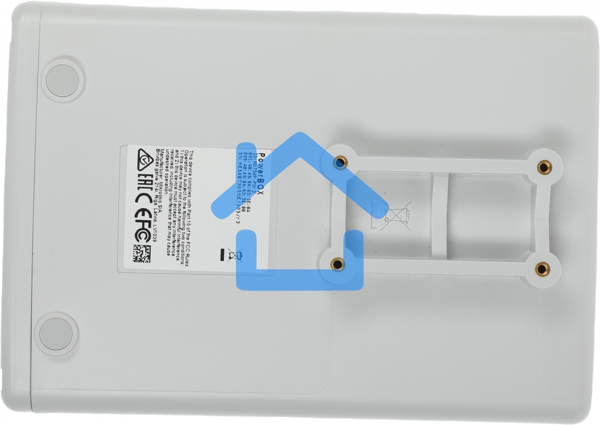 Маршрутизатор MikroTik RB750P-PBr2 PowerBox with 650MHz CPU, 64MB RAM, 5xLAN (four with PoE out), RouterOS L4, outdoor case, PSU, PoE, mounting set