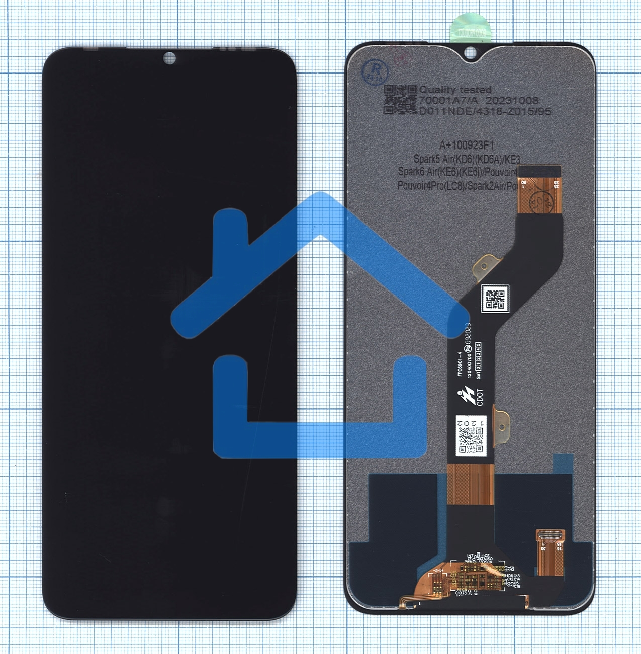 Дисплей для Tecno Spark 5 Air черный