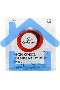 Кабель Cablexpert HDMI CC-HDMI4-30M, 19M/19M, v1.4, медь, позол.разъемы, экран, усилитель сигнала, 30м, черный, пакет