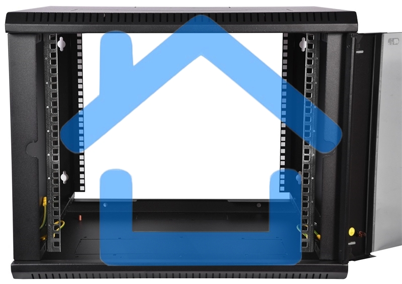 Шкаф телеком. настенный разборный 6U (600х350) дверь стекло,цвет черный (ШРН-Э-6.350-9005) (1 коробка)