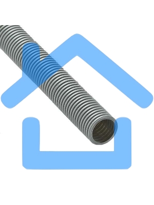 Труба гофрированная ПВХ d40мм с протяжкой сер. (15м) Ruvinil 14001