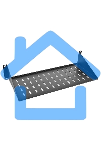 Полка перфорированная консольная 2U, глубина 300 мм, черный (МС-30-9005)