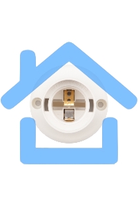 Патрон пластиковый настенный Е27 наклонный, белый c этикеткой Rexant