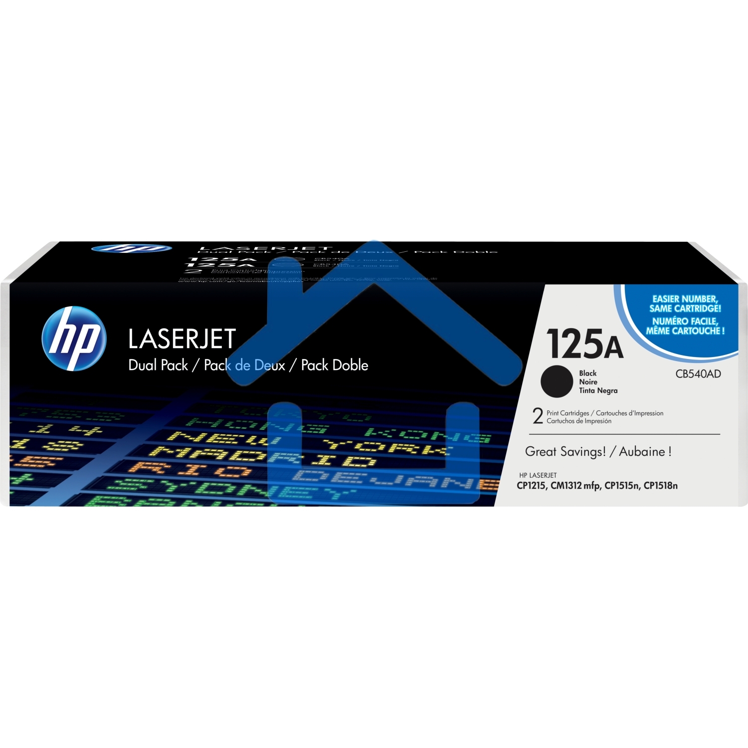Картридж лазерный HP CB540AD черный двойная упаковка для CLJ CP1215/CP1515/CP1518 2 х 2200стр.