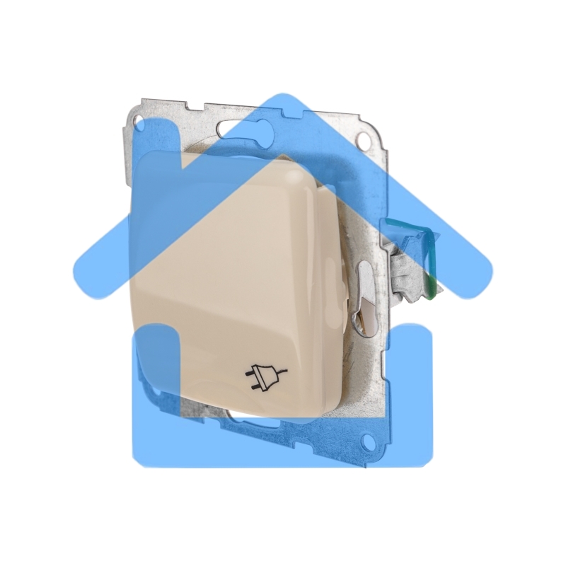 Розетка 1-ая DEA с/з с крышкой с/у 16А мех. Беж KRANZ