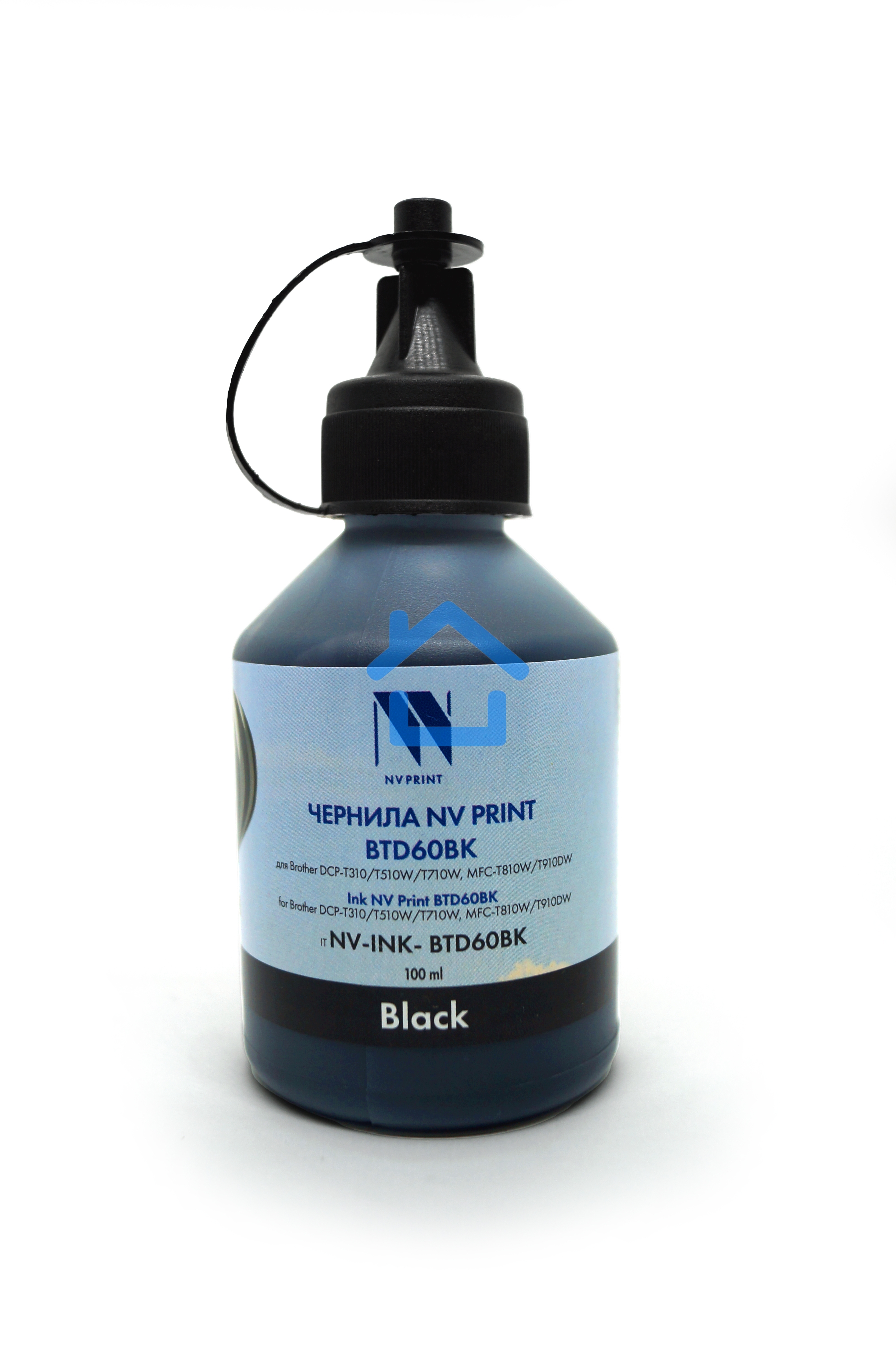 Чернила NVPrintrint BTD60BK для Brother DCP-T220/T226/T310/T420W/T425W/T426W/T428W/T510W/T520W/T710W/T720DW/T725DW/T820DW/T825DW, MFC-T810W/T910DW/T920DW/T925DW/T4500DW，HL-T4000DW (100 мл) черный