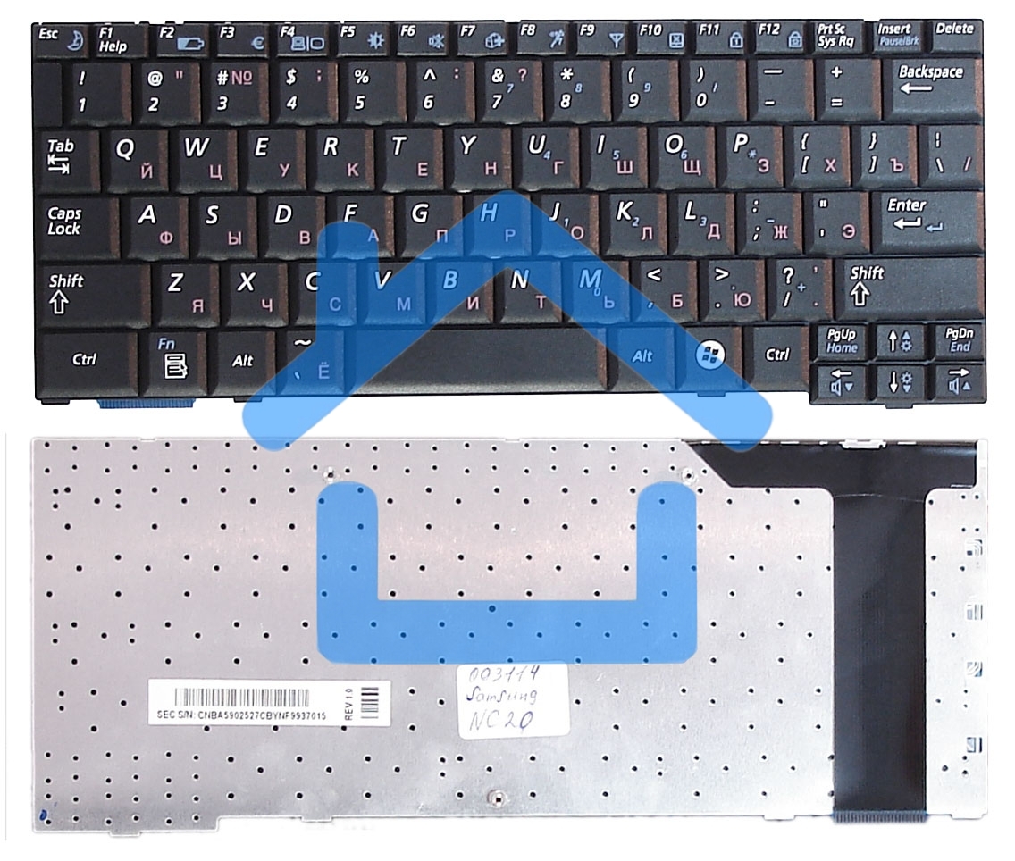 Клавиатура для ноутбука Samsung NC20, черная