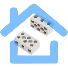 Клемма керамическая винтовая 4 мм² 3 пары контактов с крепежным отверстием (100 шт./уп.) Rexant