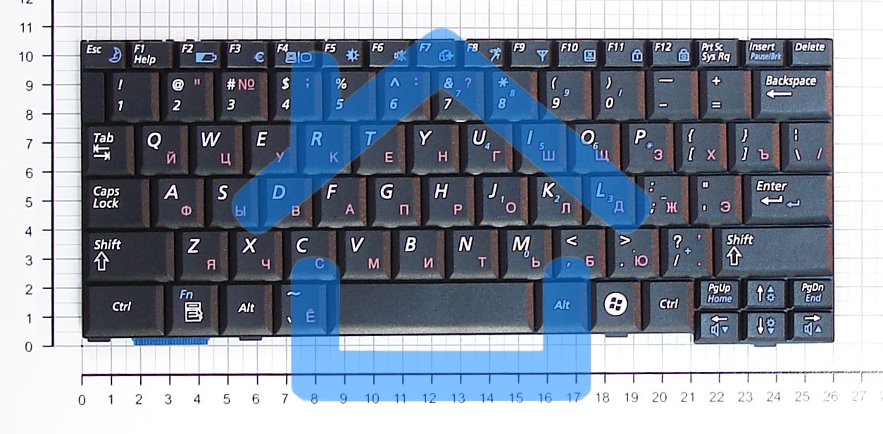 Клавиатура для ноутбука Samsung NC20, черная