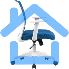 Кресло компьютерное Cactus CS-WMC333-BL темно-синий, сиденье темно-синий, сетка/ткань, низк.спин. крестов. пластик, пластик белый