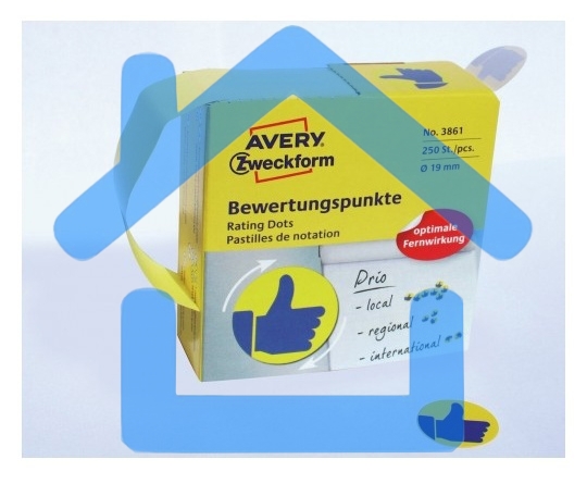 Этикетки Avery Zweckform 3861 250шт на листе диаметр 19мм/70г/м2/желтый самоклей. универсальная (упак.:1рул)