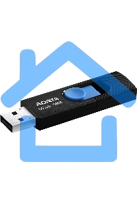 Флешка USB ADATA UV320 (AUV320-128G-RBKBL), 128 Gb, USB 3.2, R/W 100/30, черный/голубой