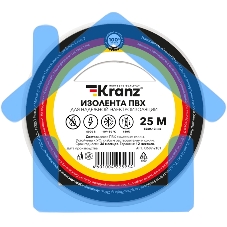 Изолента ПВХ KRANZ 0.13х15 мм, 25 м, белая (5 шт./уп.)