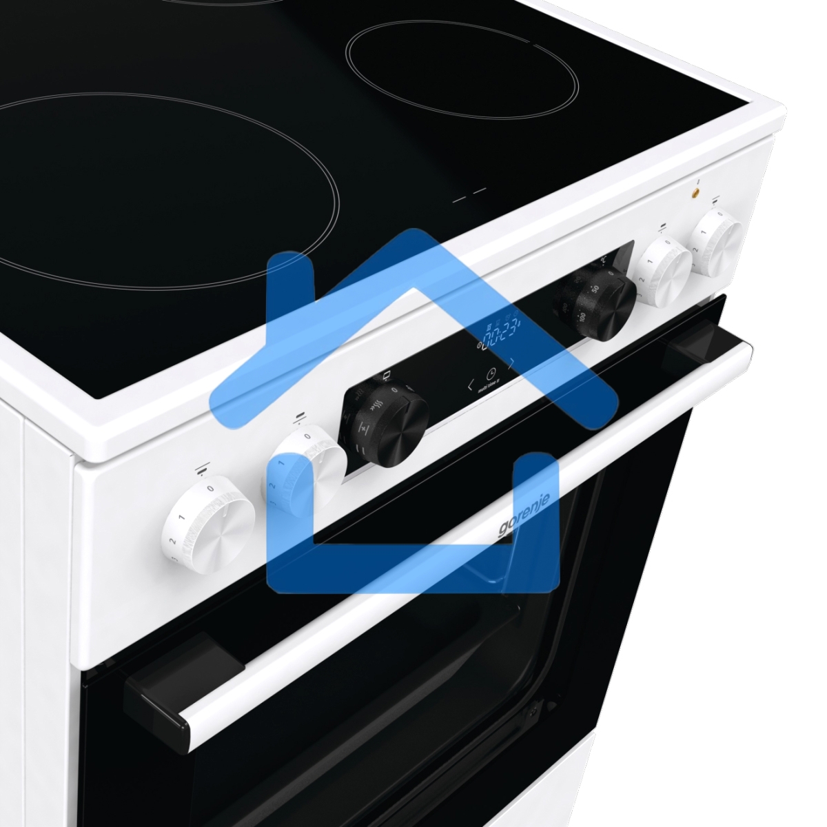 Плита электрическая Gorenje GEC6C40WD белый, конфорок 4 электрических, духовка 71 л, 60 см x 85 см x 60 см
