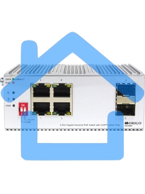 Коммутатор Unmanaged Industrial Switch 4x1000Base-T PoE, 2x1000Base-X SFP, PoE Budget 120W, Surge 4KV, -40 to 75°C