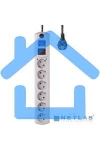 Сетевой фильтр Most HV6 5м (6 розеток) черный (коробка)