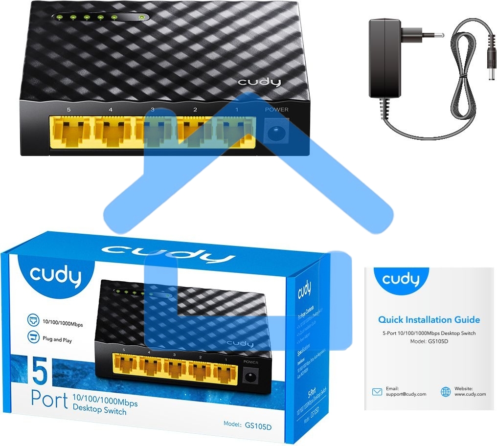 Коммутатор Cudy GS105D (L2) 5x1Гбит/с неуправляемый