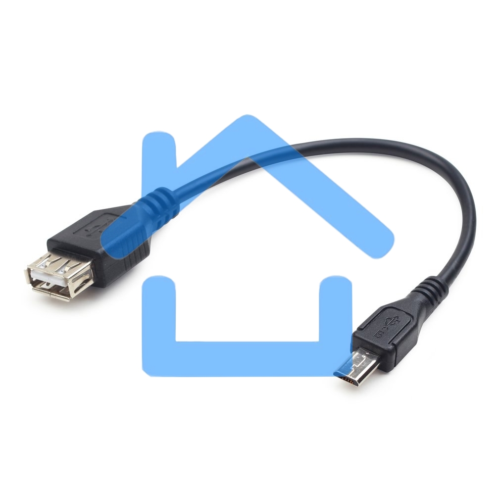 Кабель USB2.0 OTG Cablexpert A-OTG-AFBM-03 USBAF/MicroBM, 0.15м, удлиненный разъем micro USB - 9мм, пакет
