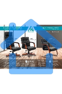 Кресло руководителя Бюрократ T-9927WALNUT/BLACK черный, кожа, крестовина дерево